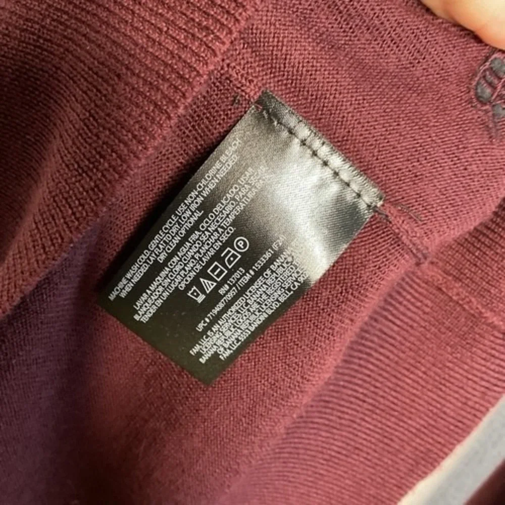 NWOT Banana Republic‎ Maroon CrewNeck Sweater Men XL China Merino Wool
